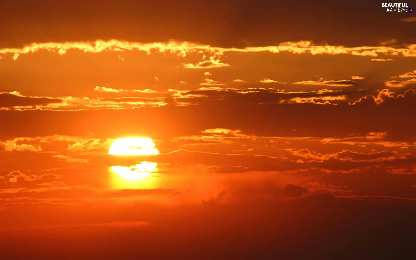 clouds, west, sun, Sky