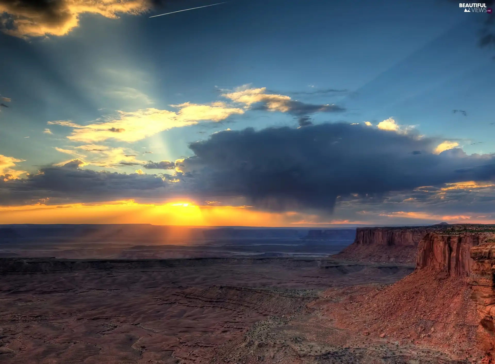 Desert, The Setting, sun, rays