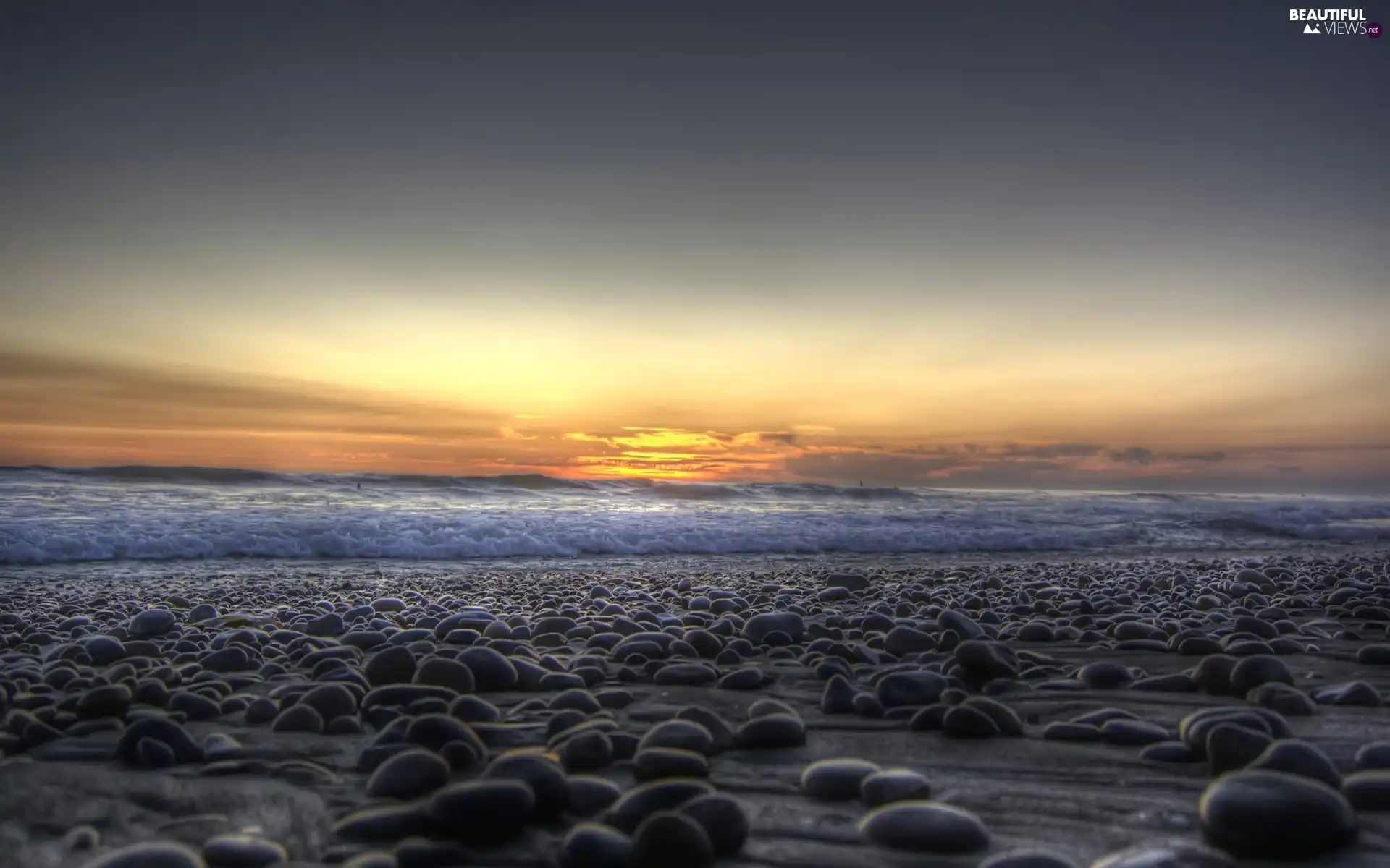 rocky, west, sun, Beaches