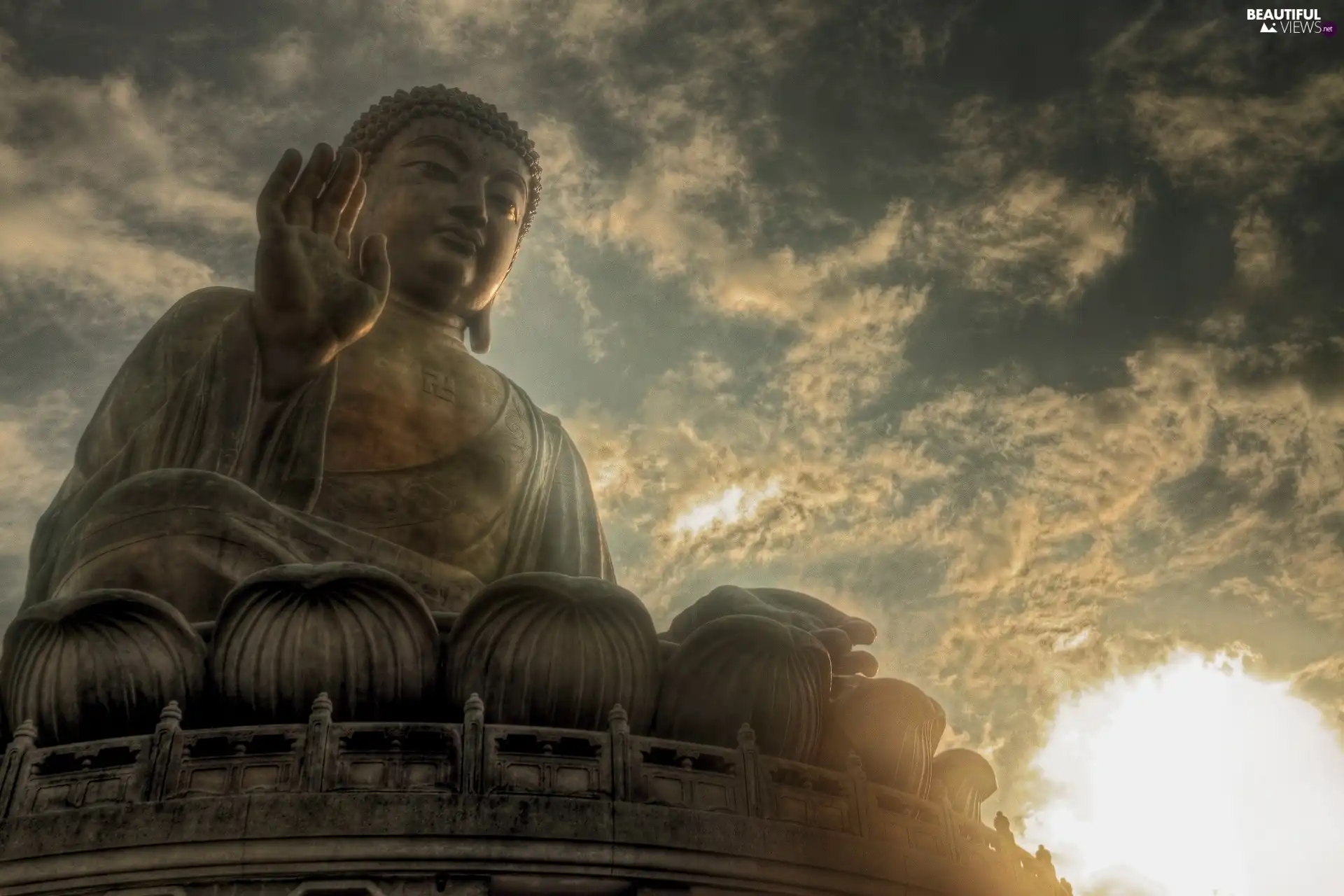 sun, Budda, west