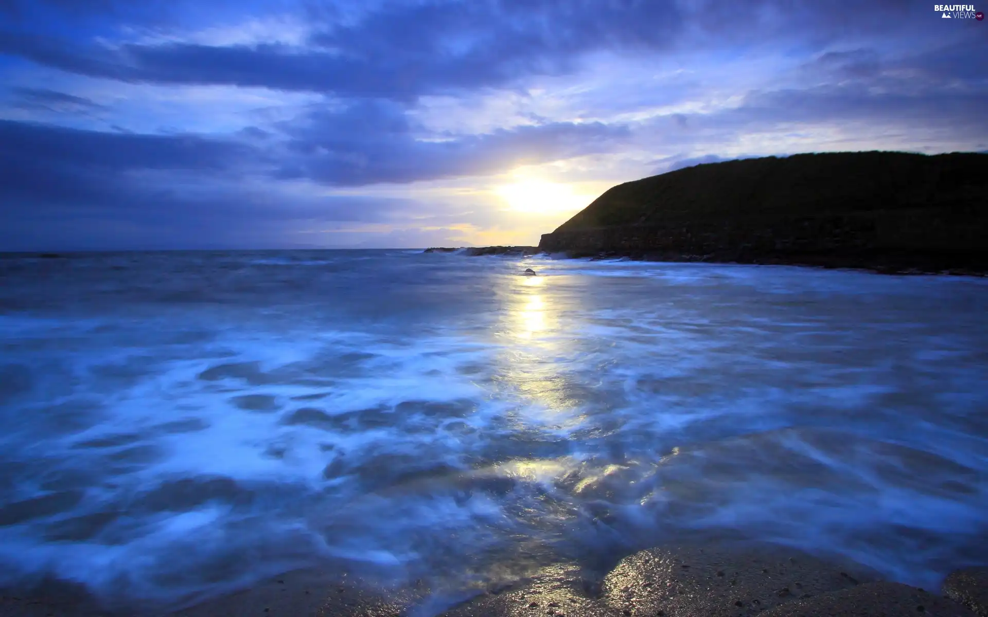 sun, sea, west