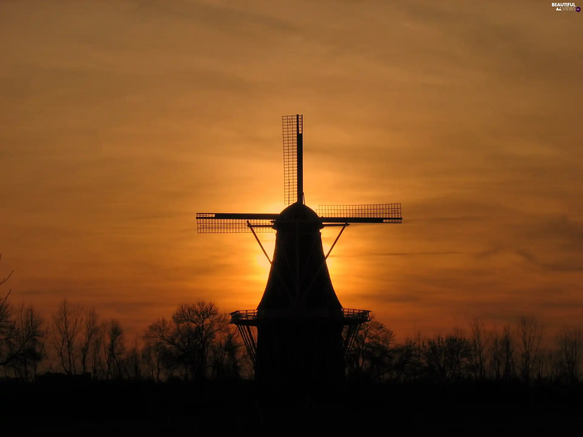 sun, Windmill, west