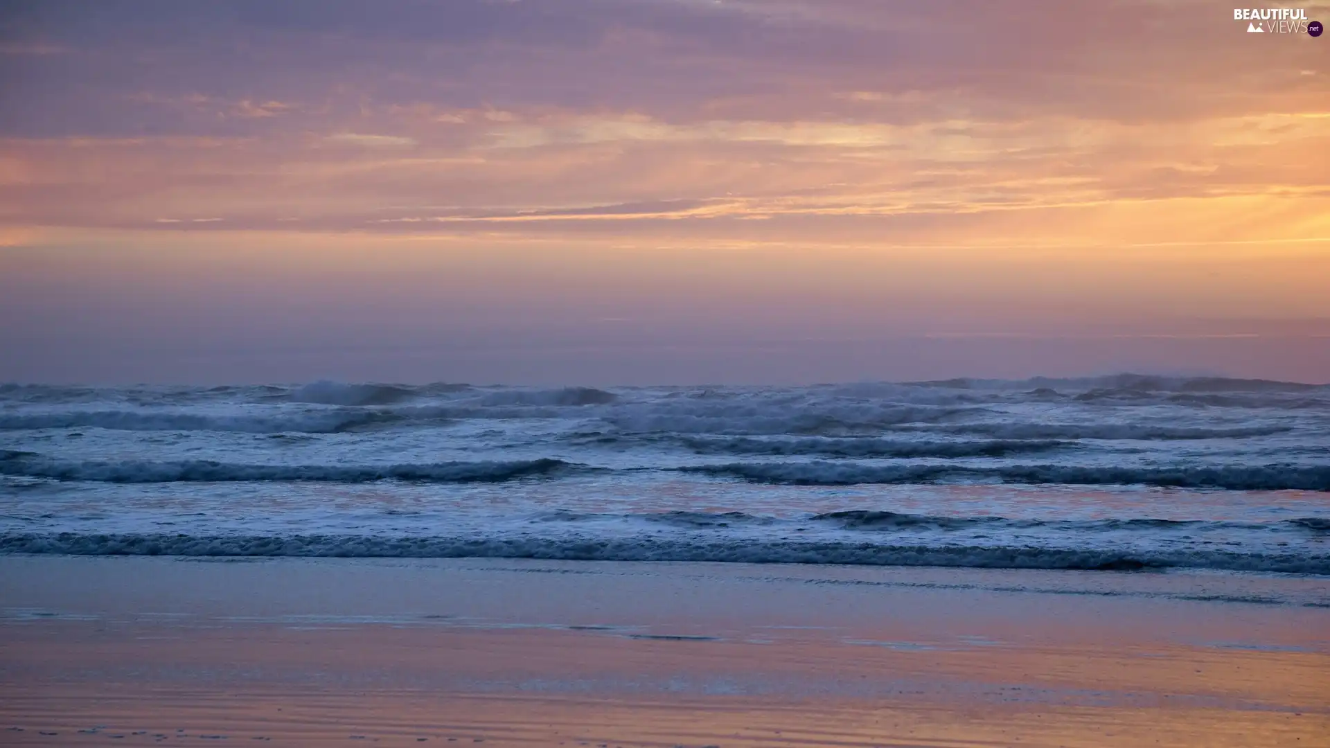 sea, rays, sunny, Waves