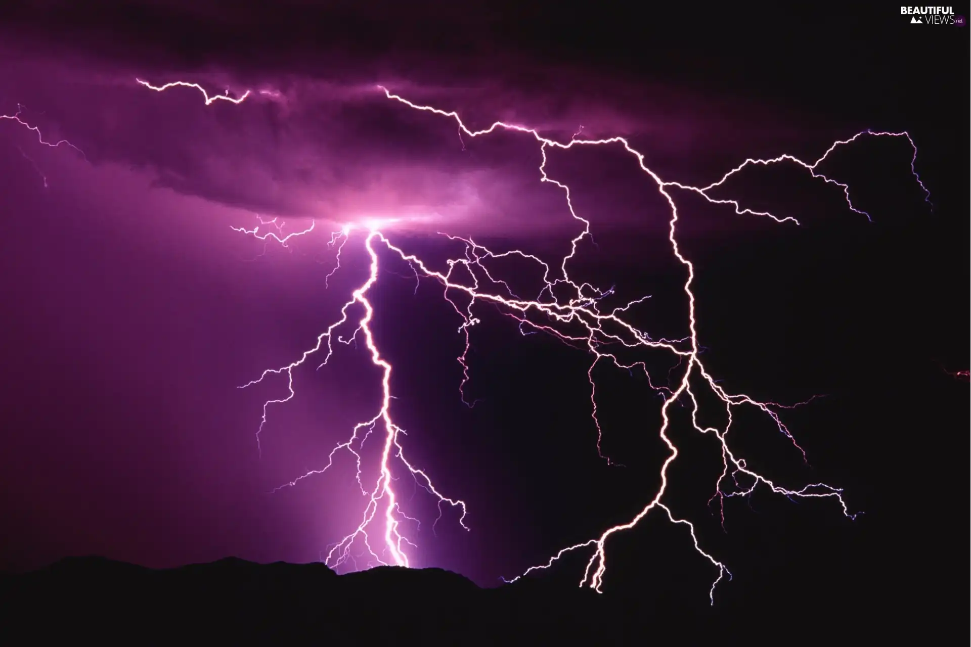 thunderbolt, Storms, Sky
