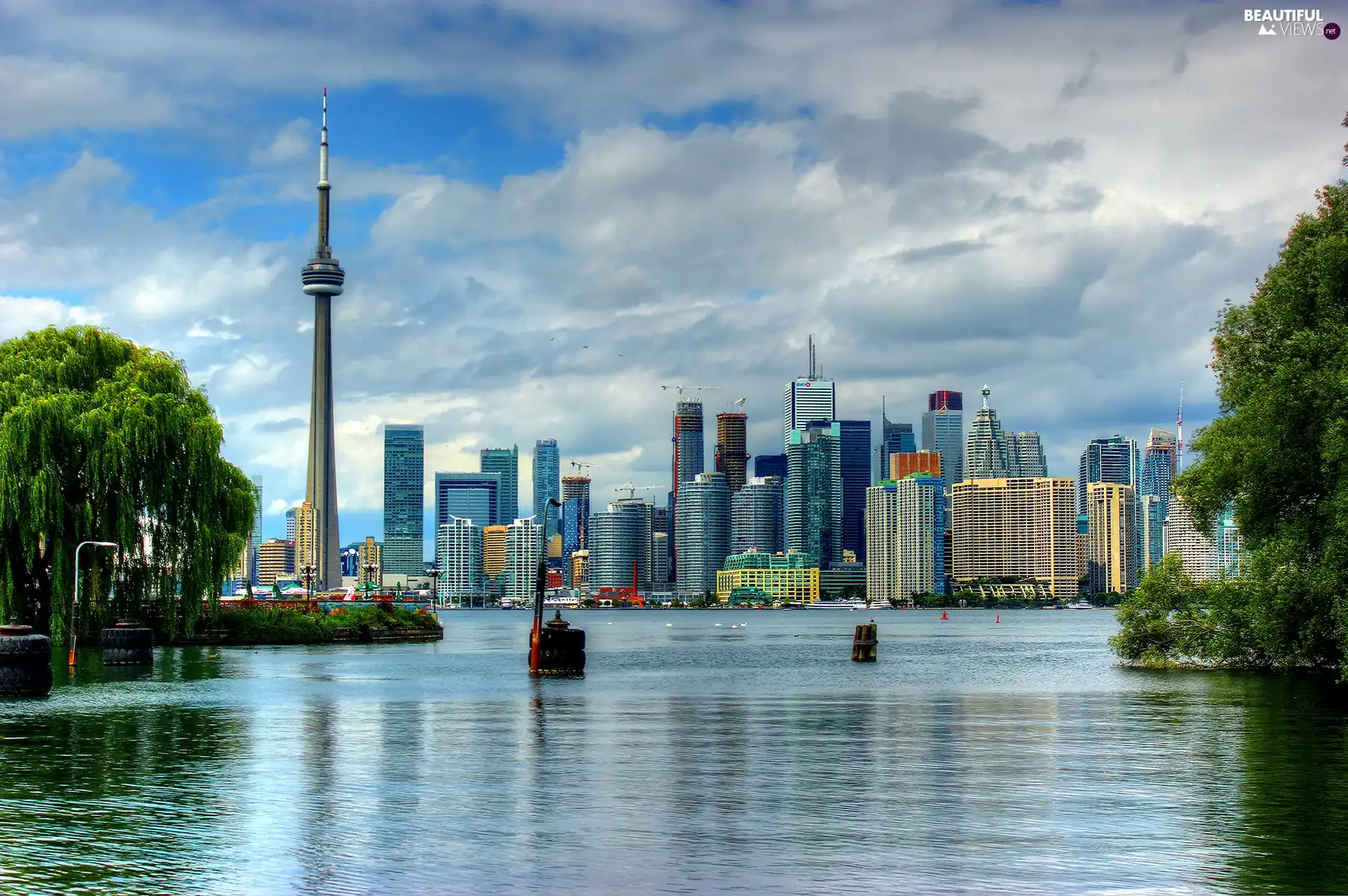 tower, Toronto, lake