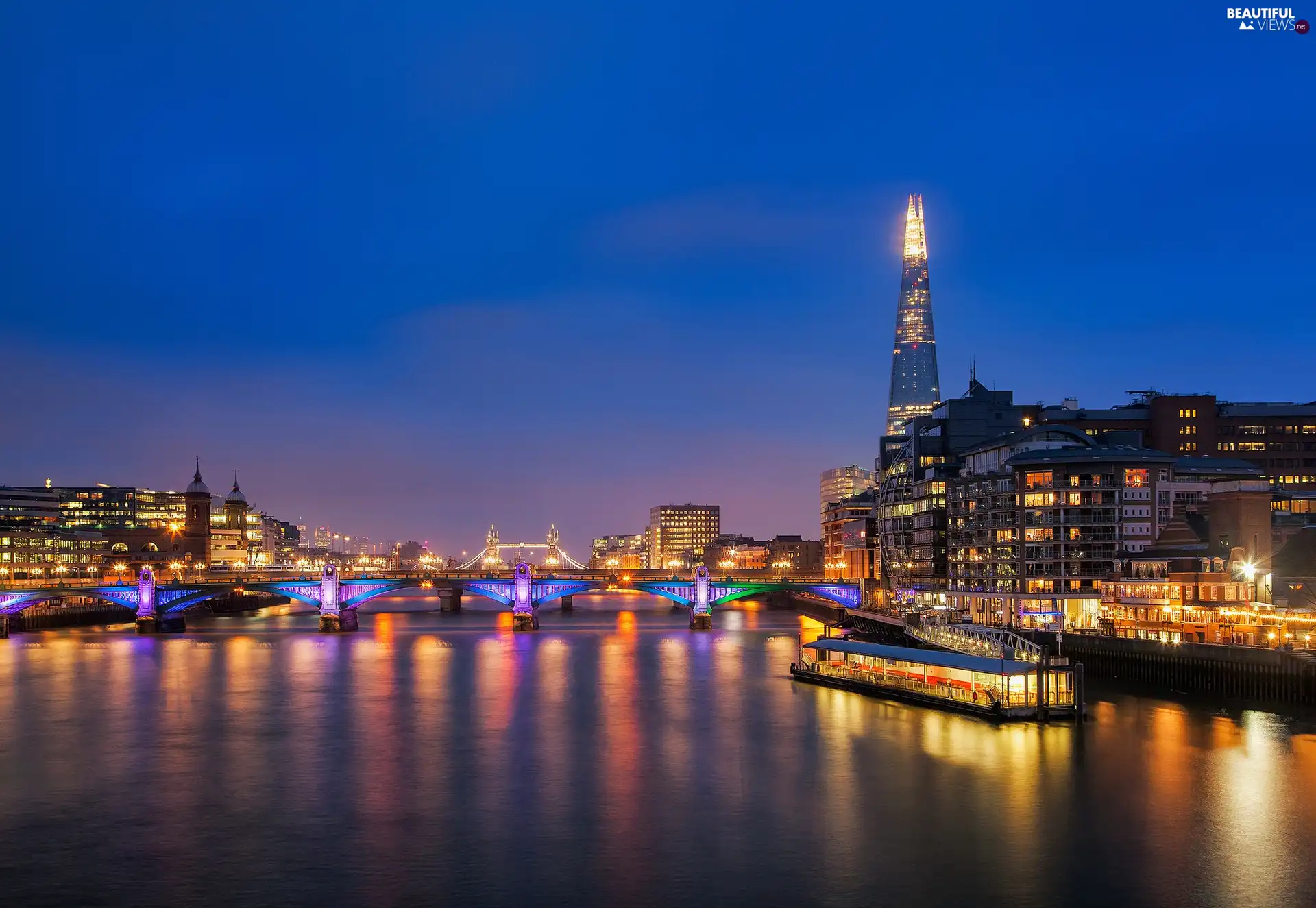 Town, London, thames, bridge, River