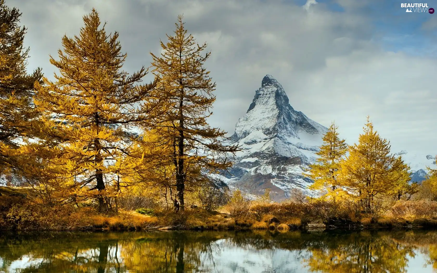 color, Mountains, viewes, Rocky, River, trees, autumn