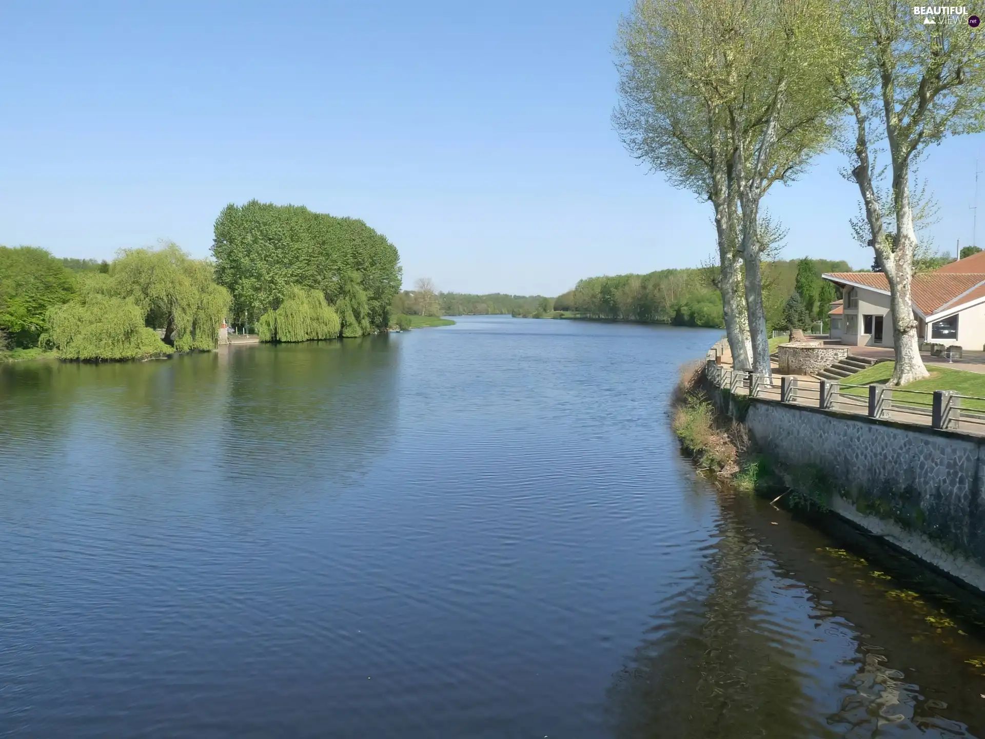 Vienne, France, trees, viewes, River