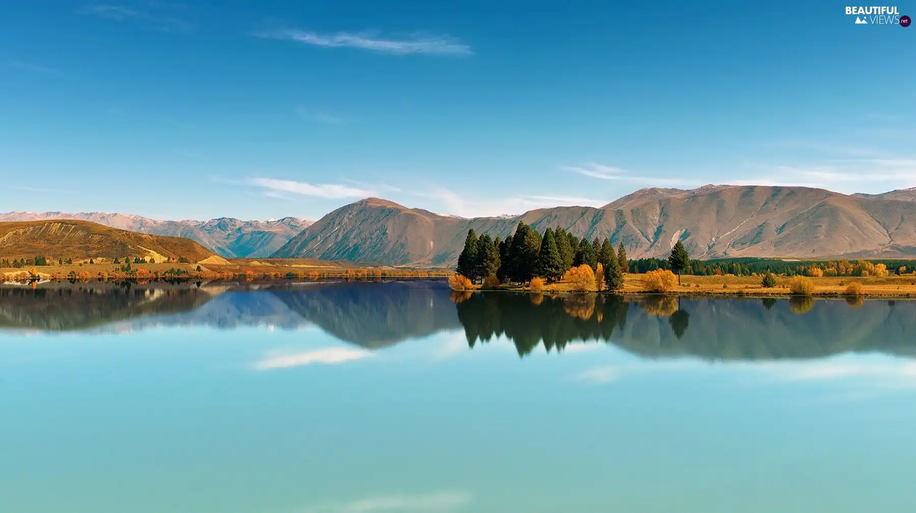 Mountains, trees, viewes, lake