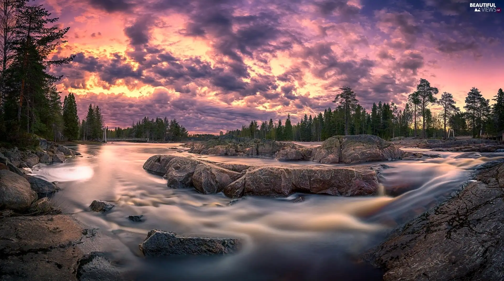 River, trees, viewes, rocks