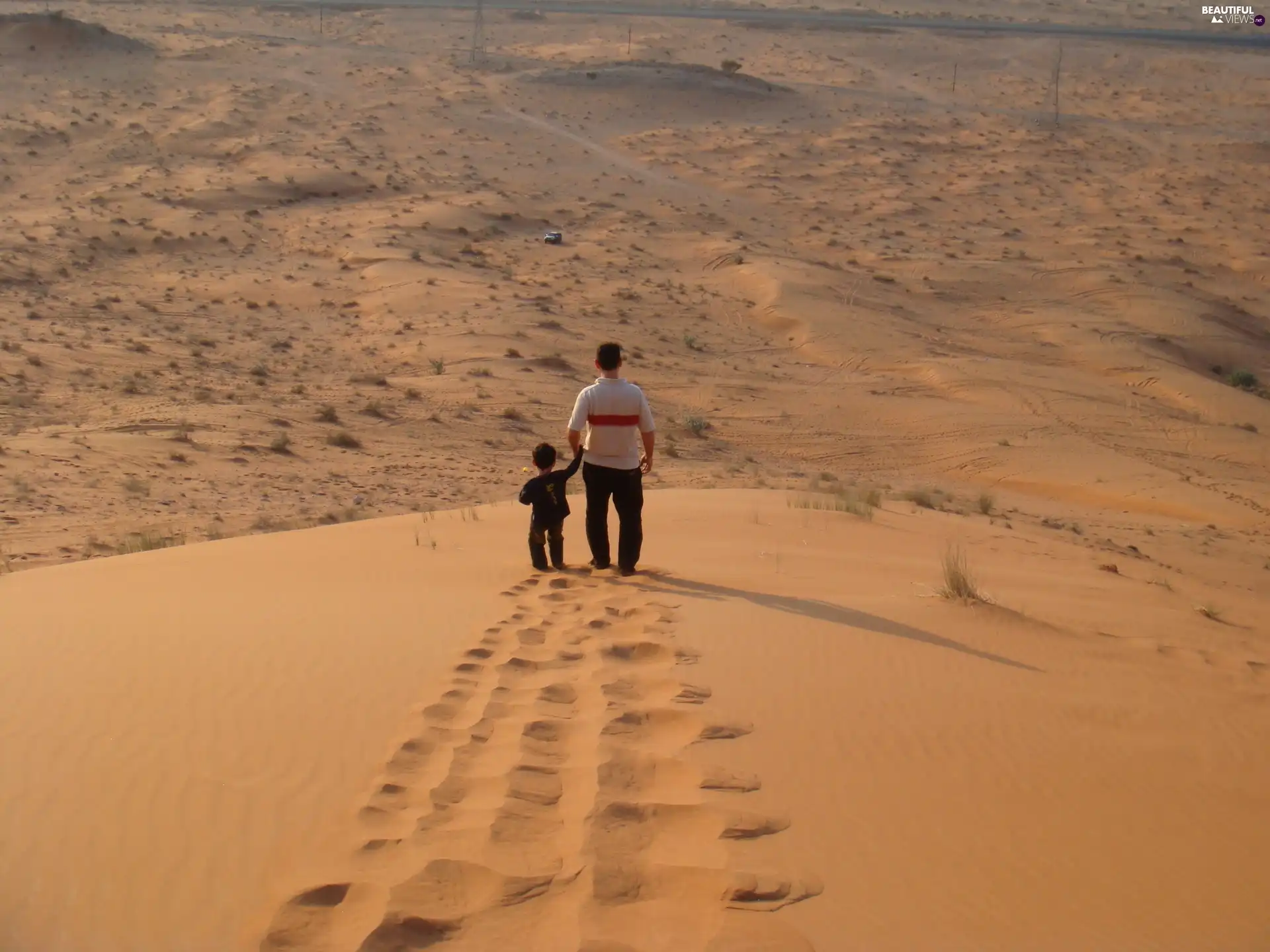 a man, Desert, wander, Kid