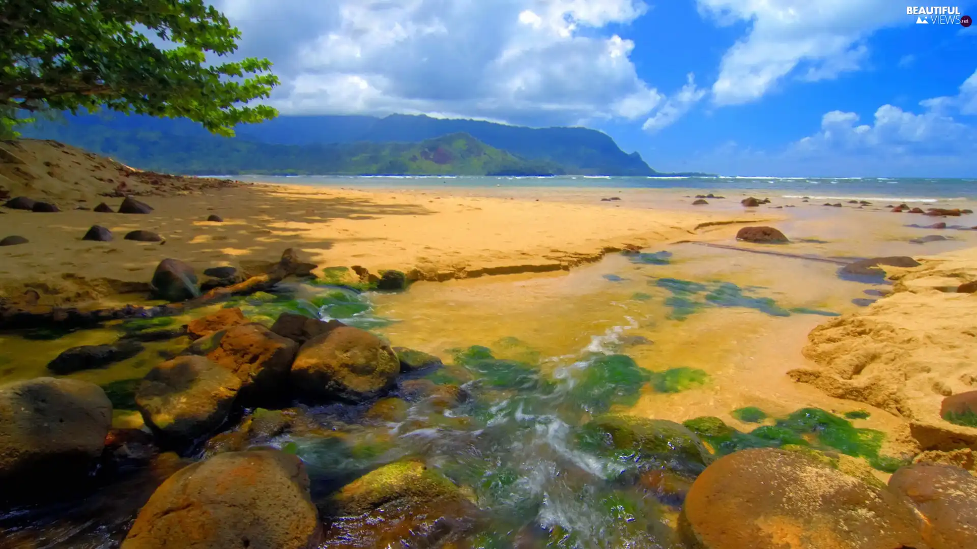 Beaches, Stones, water, Sky