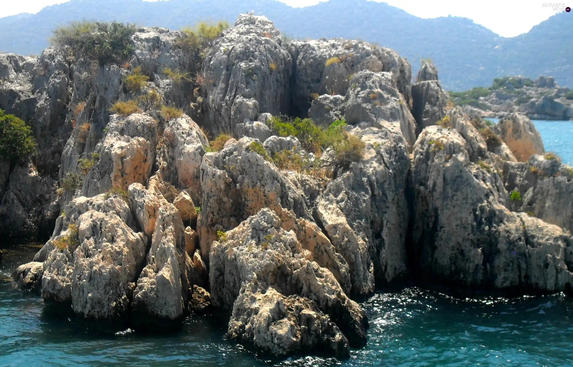 rocks, water