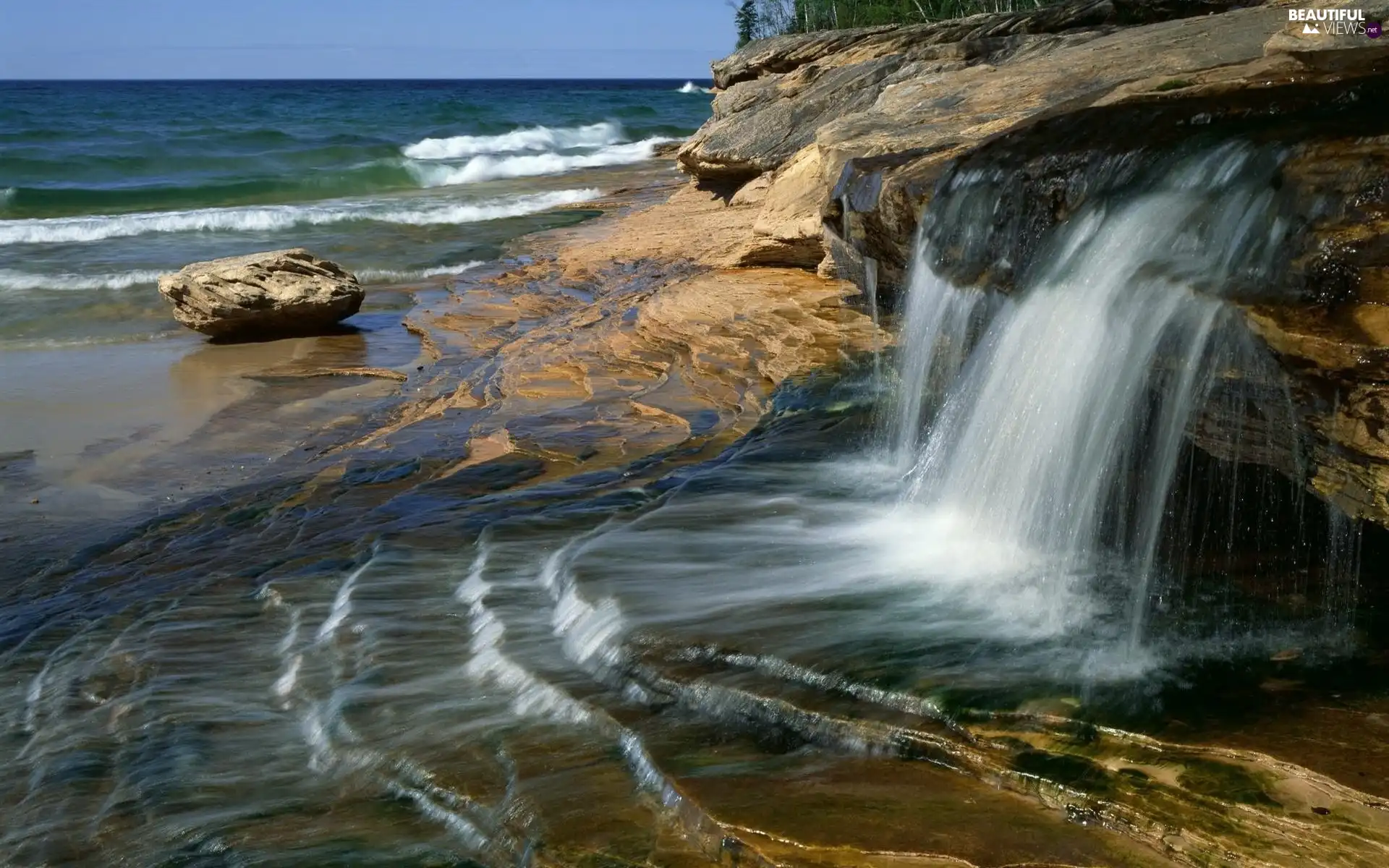 rocks, water