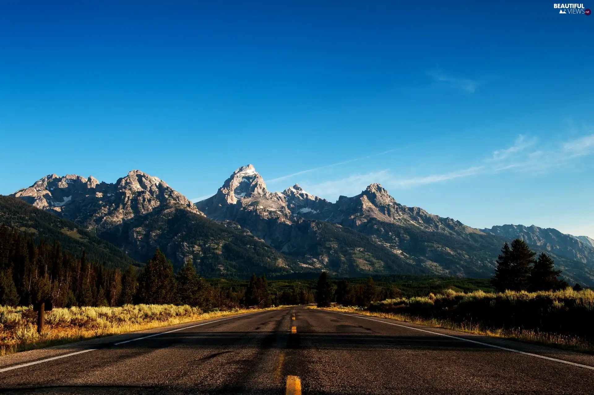 Way, Sky, Mountains