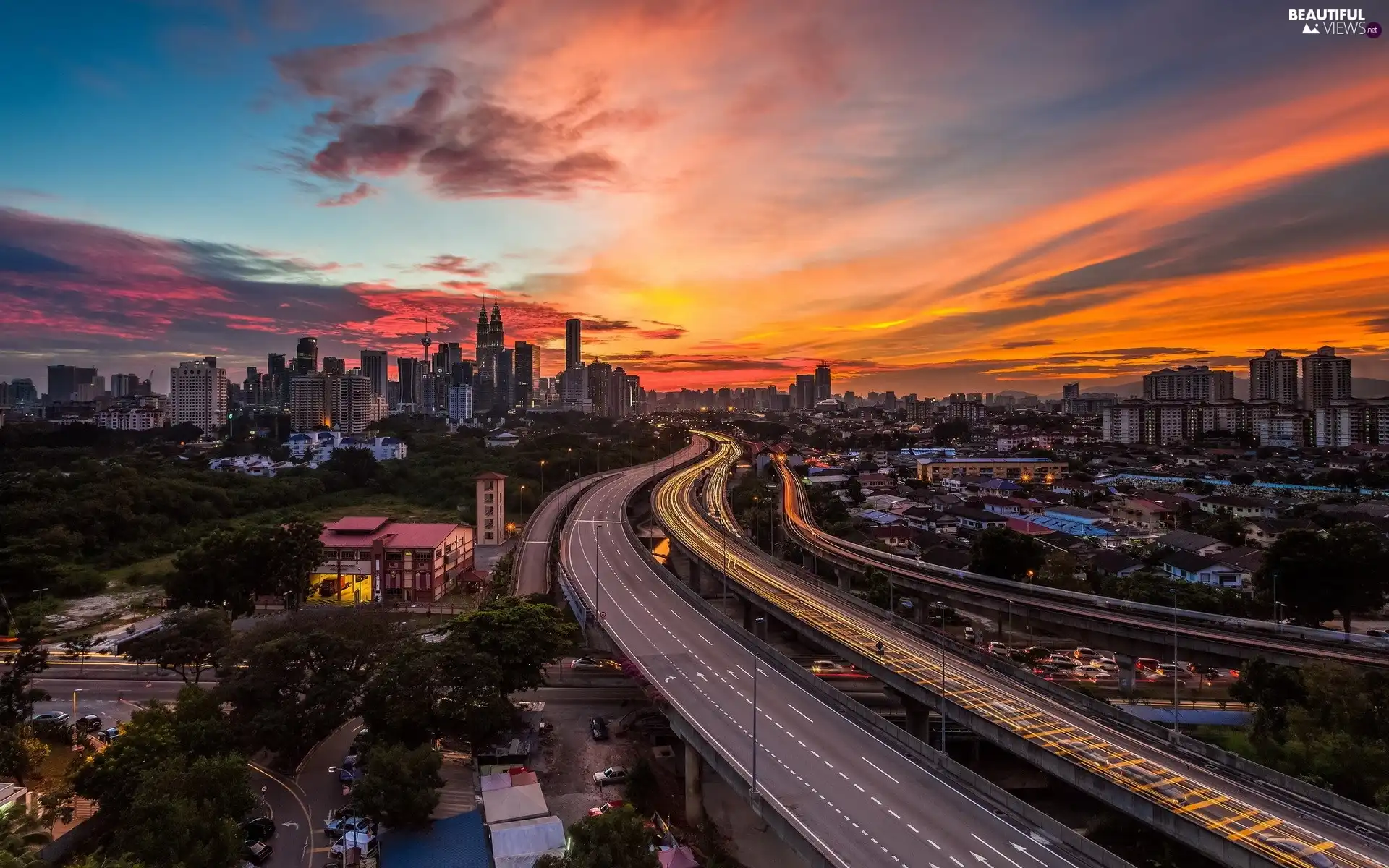 west, sun, Town, Way, Kuala Lumpur