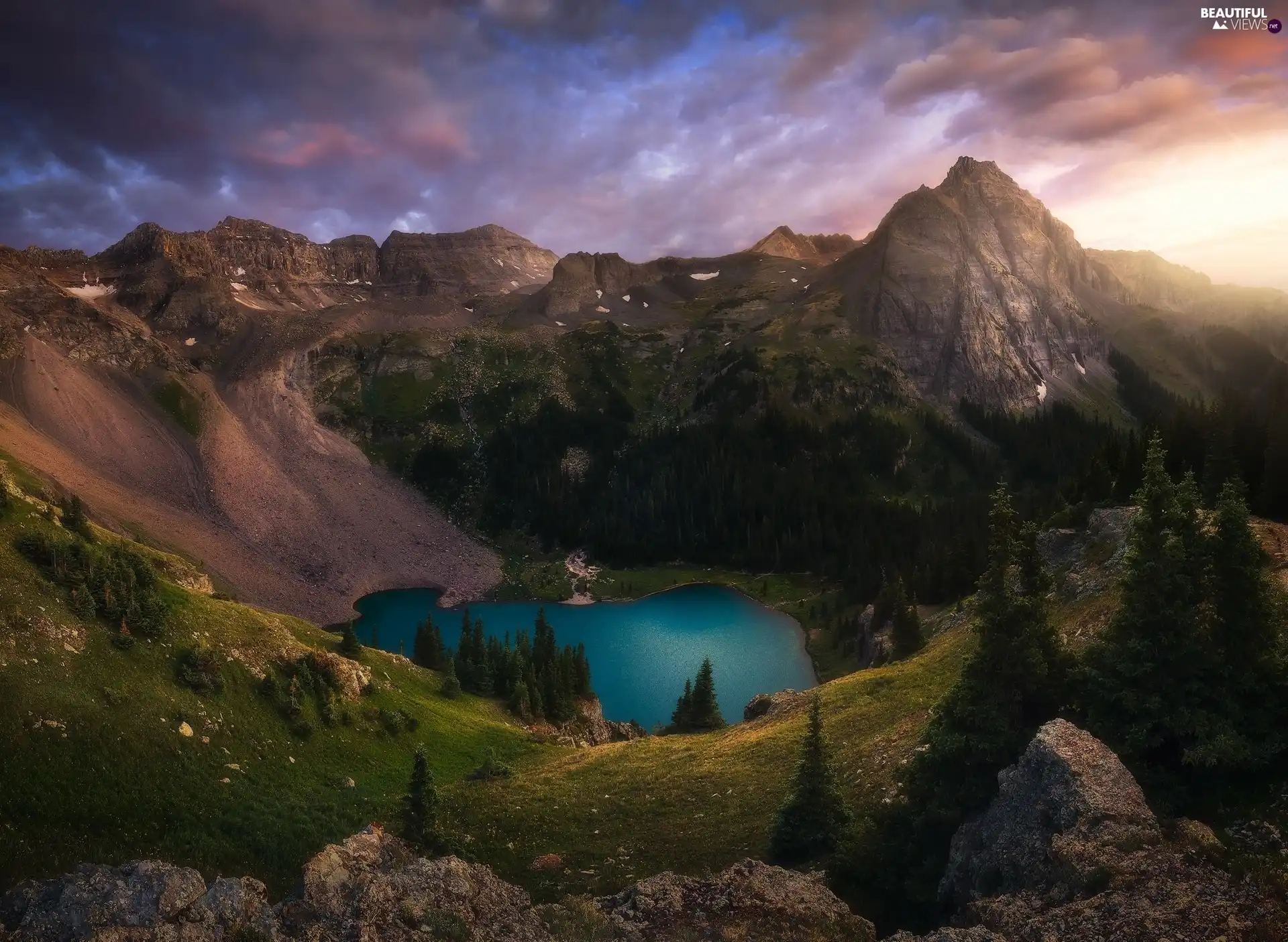 lake, Alpine Lakes Wilderness Nature Reserve, Washington State, The United States, dawn, Mountains