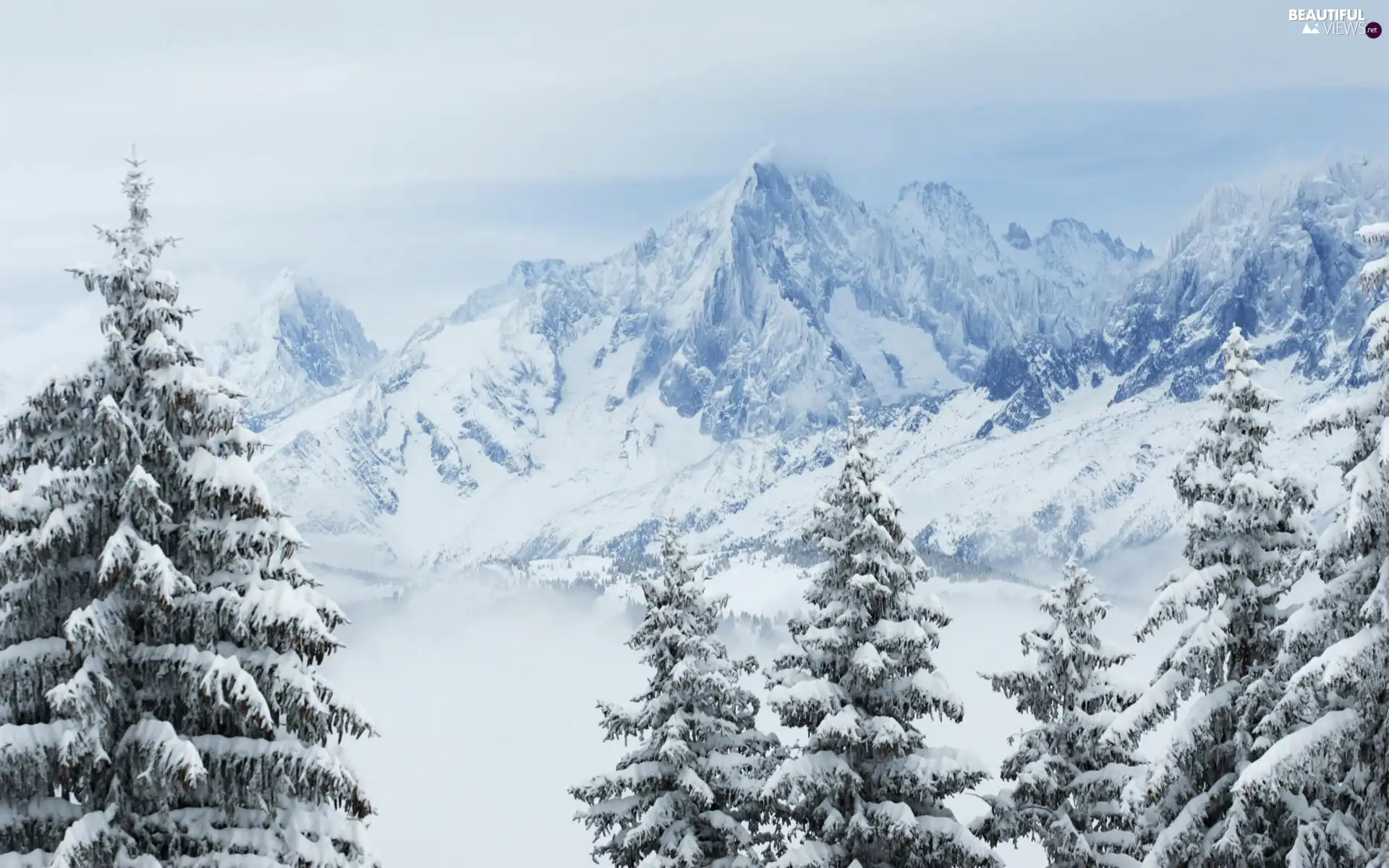 winter, Mountains, Christmas