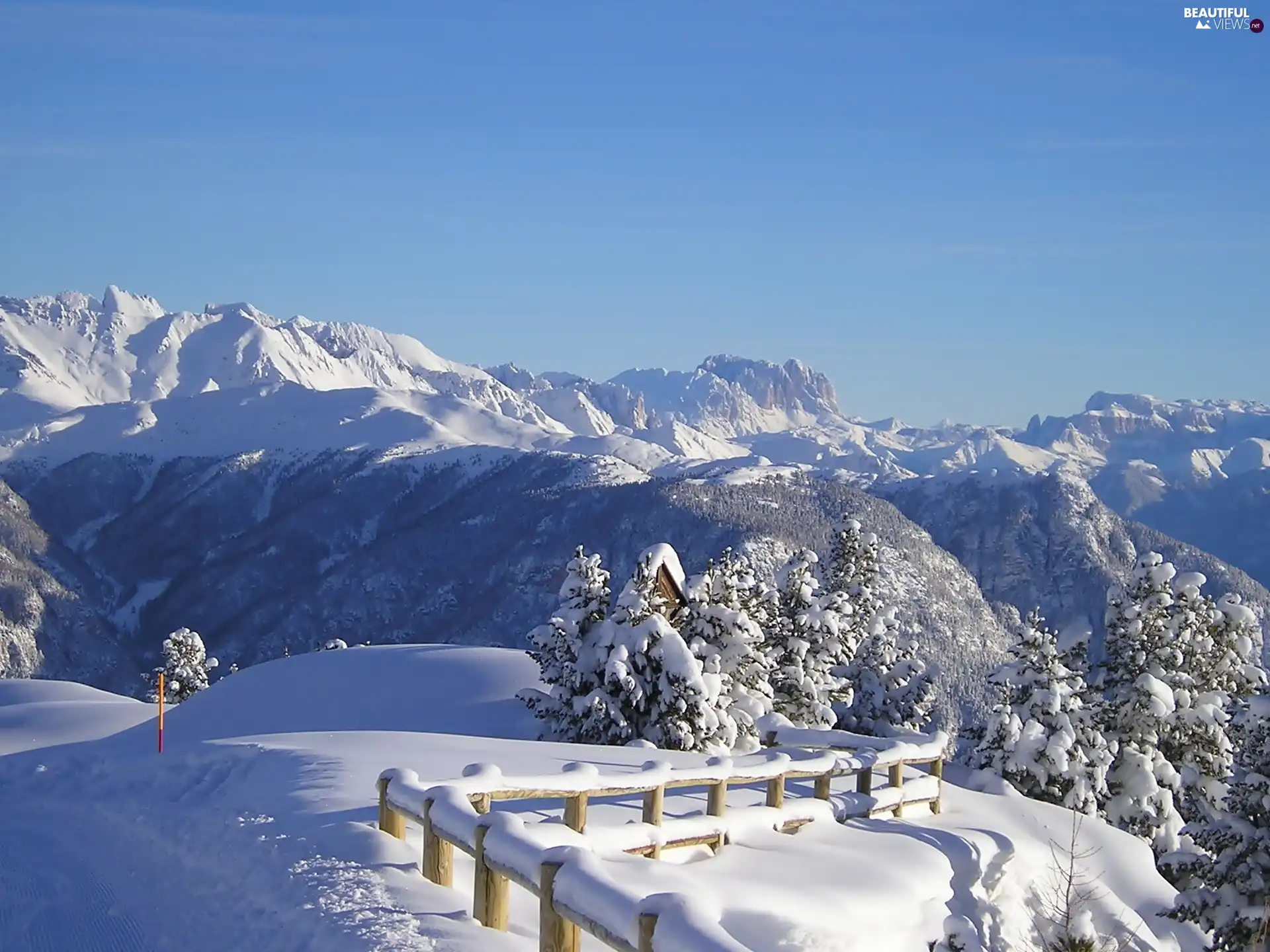 winter, Mountains, drifts