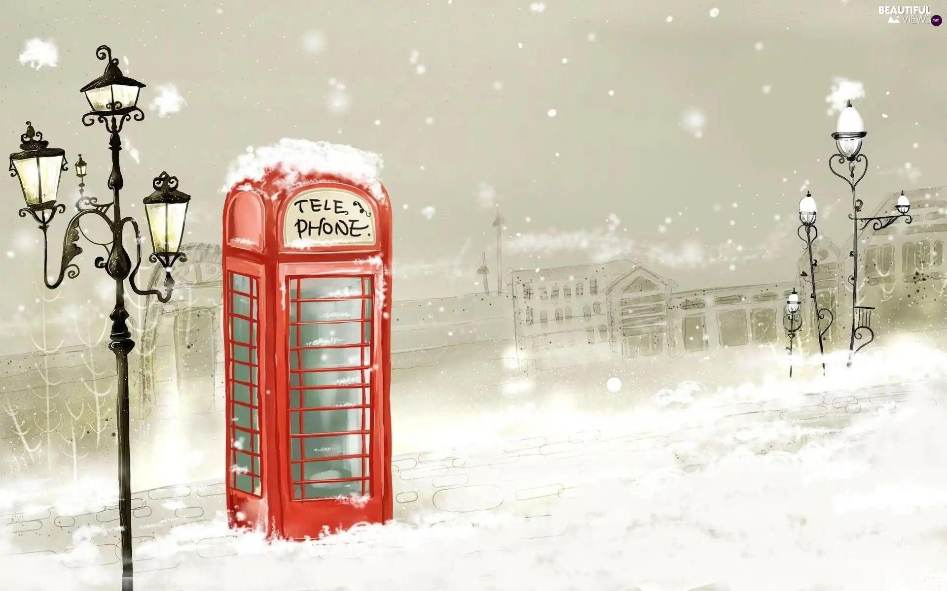 English, phone, winter, booth