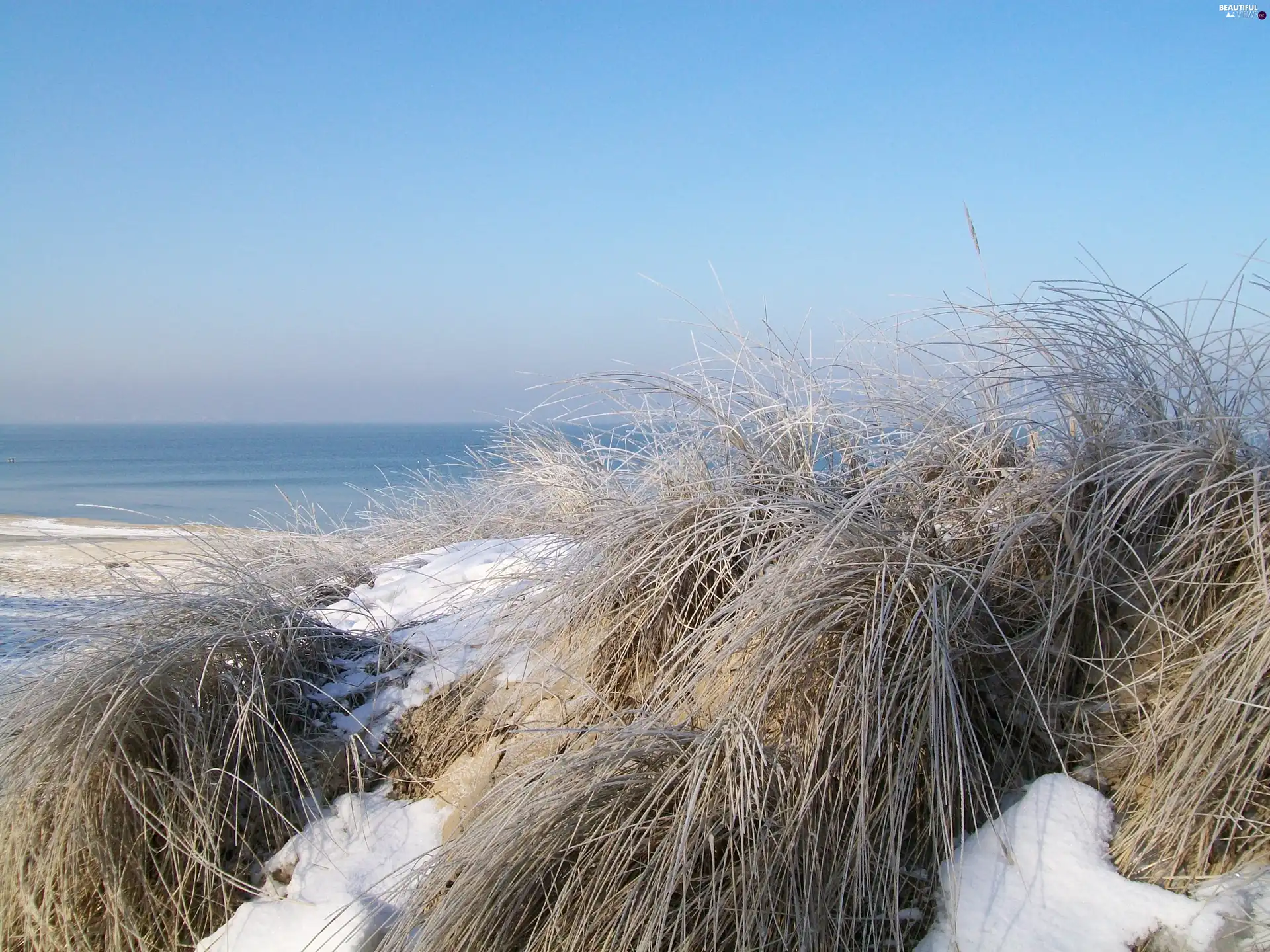 Gdańsk, sea, winter, Dunes
