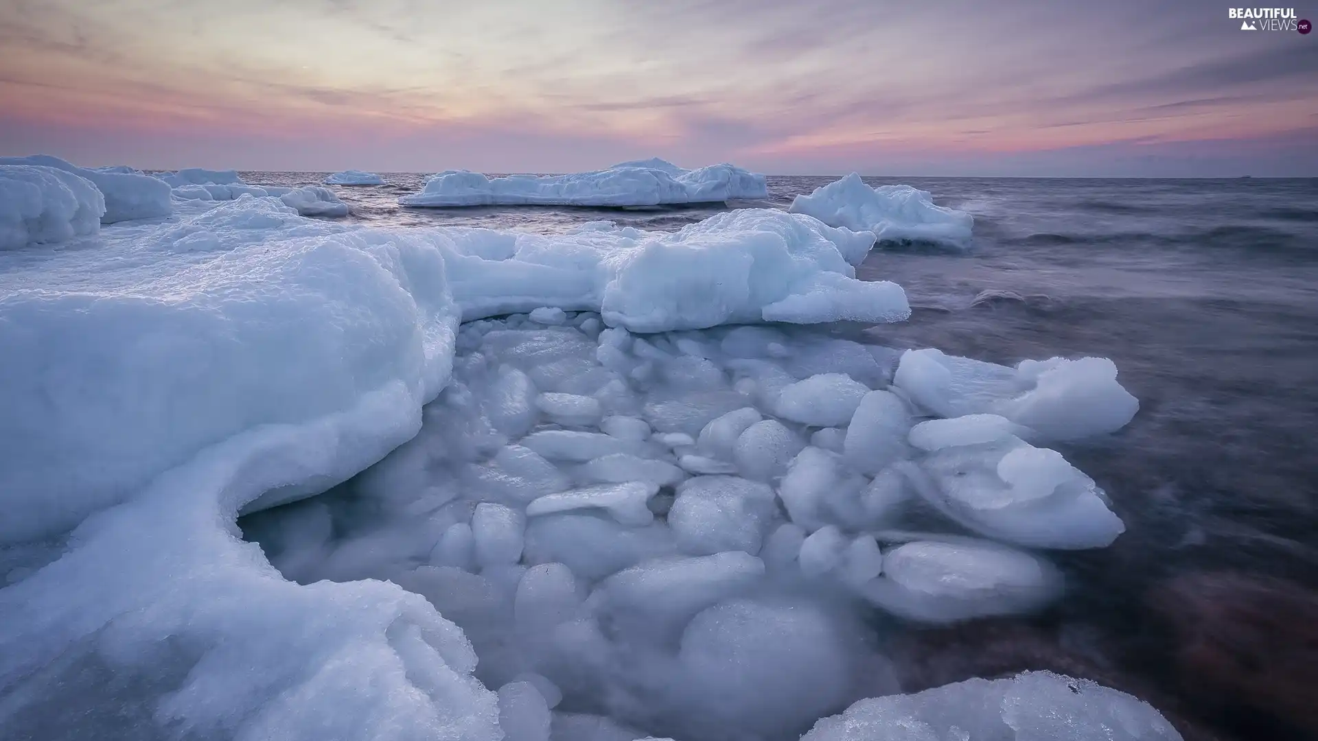 sea, Icecream, Sunrise, winter