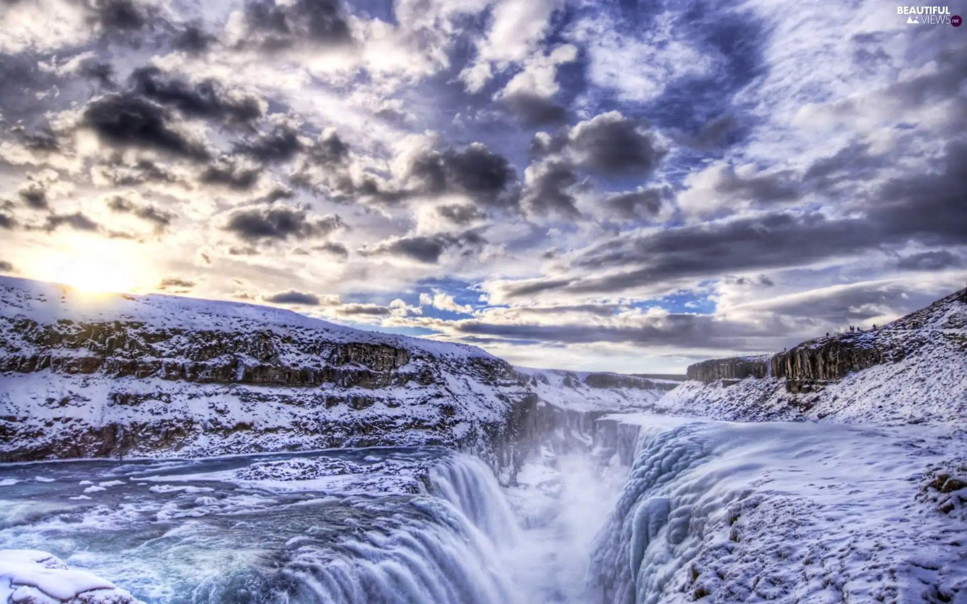 waterfall, winter